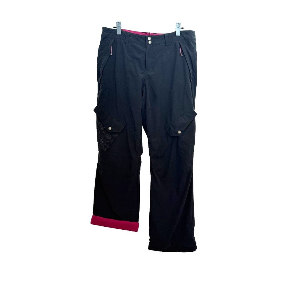 Eddie Bauer Fleece Lined Black Ski Pants Wmn's Size 12 23151002 Warm Winter EUC